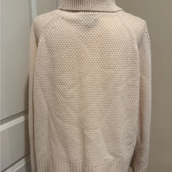 J. Crew cowl neck sweater in cream with navy/lace detail Size XL PRELOVED - Picture 9 of 9